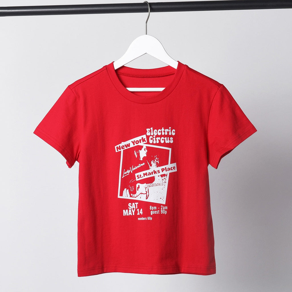 Guitar Crop Top Women Summer Round Neck Short Sleeve Cotton T Shirt Casual Streetwear Tshirt - MERGE.DAY.1.FREESTYLE