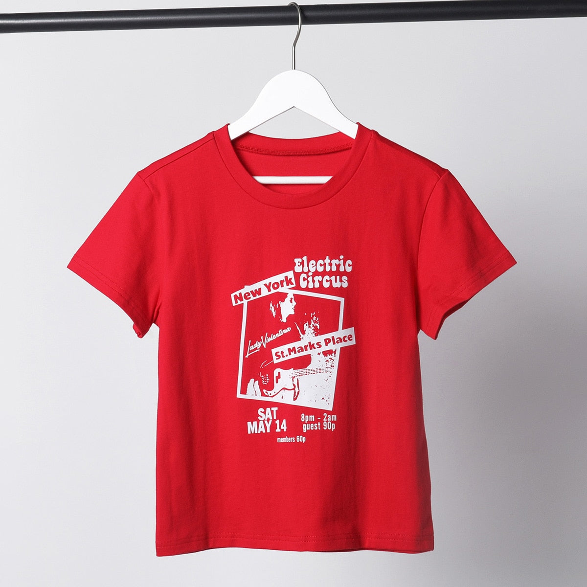 Guitar Crop Top Women Summer Round Neck Short Sleeve Cotton T Shirt Casual Streetwear Tshirt - MERGE.DAY.1.FREESTYLE