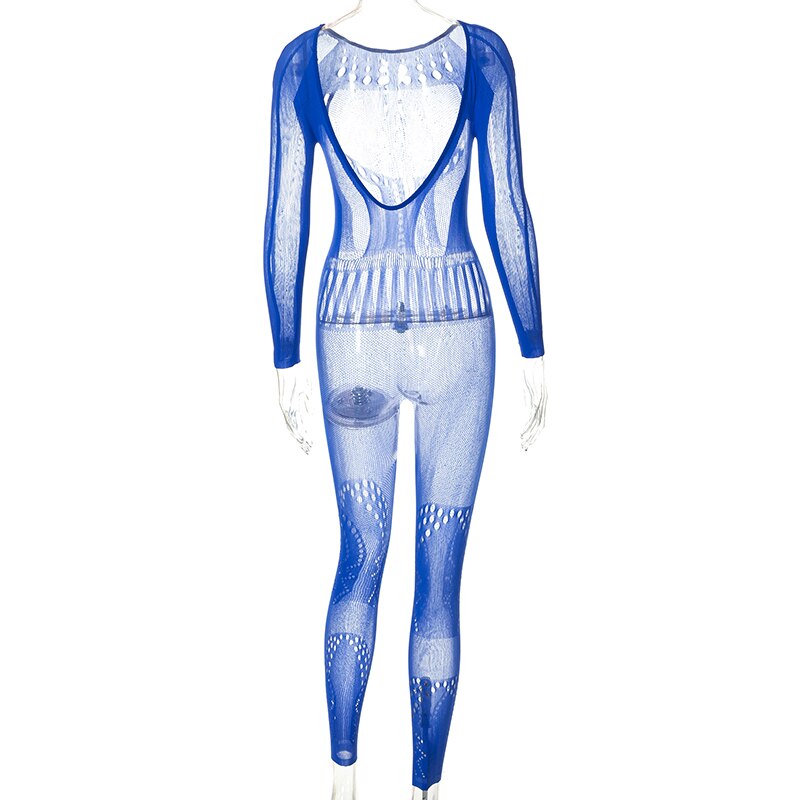 solid color Knitted Thin Long Sleeve Jumpsuit Romper - MERGE.DAY.1.FREESTYLE