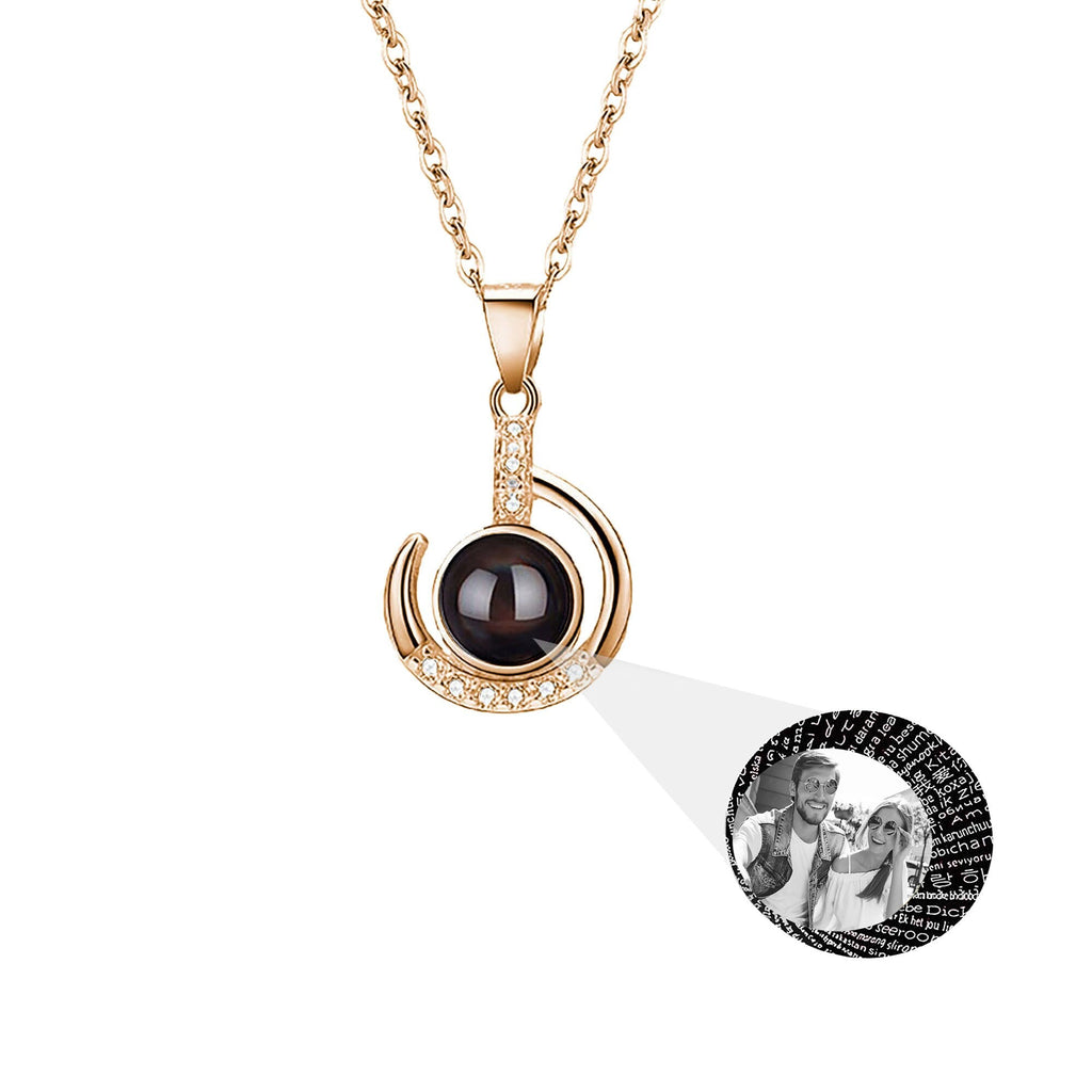 Customizable photo Silver 925 Necklace 100 Languages I Love You Projection Pendant - MERGE.DAY.1.FREESTYLE