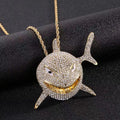 Hip Hop Fierce Shark Inlaid Zircon Pendant Charm Trend Necklace - MERGE.DAY.1.FREESTYLE