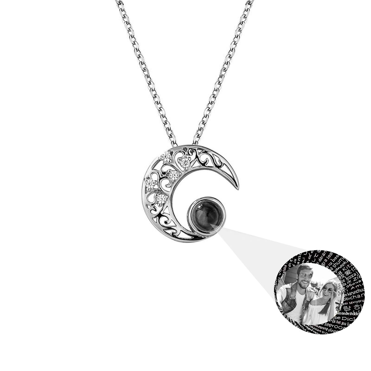 Custom Projection Photo Necklace Trendy Star Moon Necklace for Women Fashion Jewelry - MERGE.DAY.1.FREESTYLE