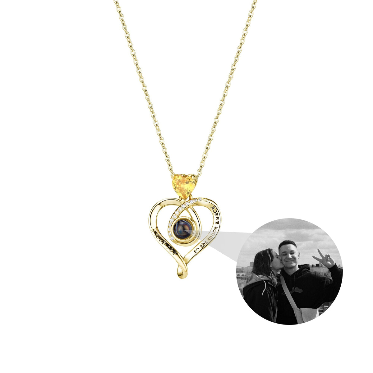 Love with customizable photosProjection Necklace Pendant Jewelry For Lover Girlfriend - MERGE.DAY.1.FREESTYLE