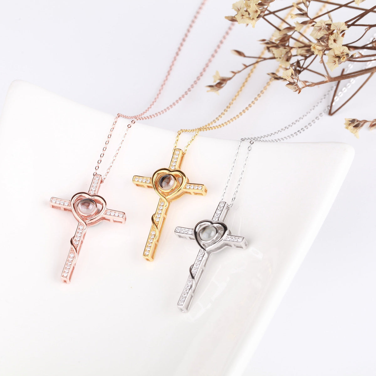 Personalized Name Custom Photo Cross Projection Necklace 925 Silver Necklace - MERGE.DAY.1.FREESTYLE