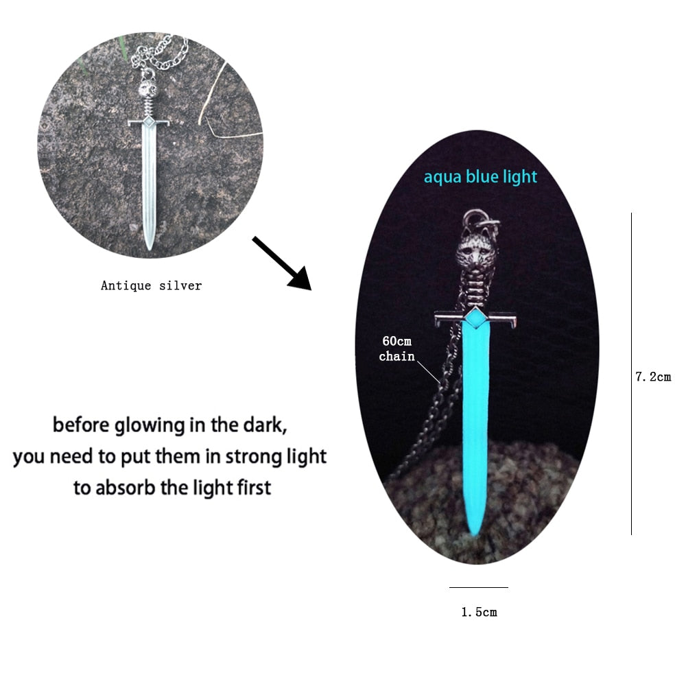 Luminous Dragon Necklace Glowing Night Fluorescence Silver Plated Glow In The Dark Necklace - MERGE.DAY.1.FREESTYLE