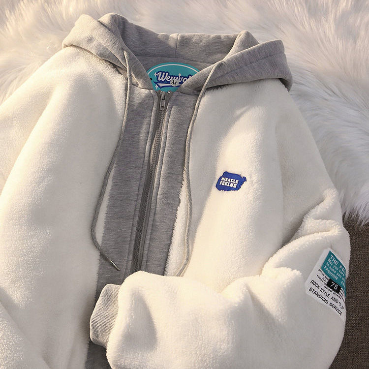 Hooded Sweatshirt Casual Thick Warm Loose Padded Jackets Coat - MERGE.DAY.1.FREESTYLE