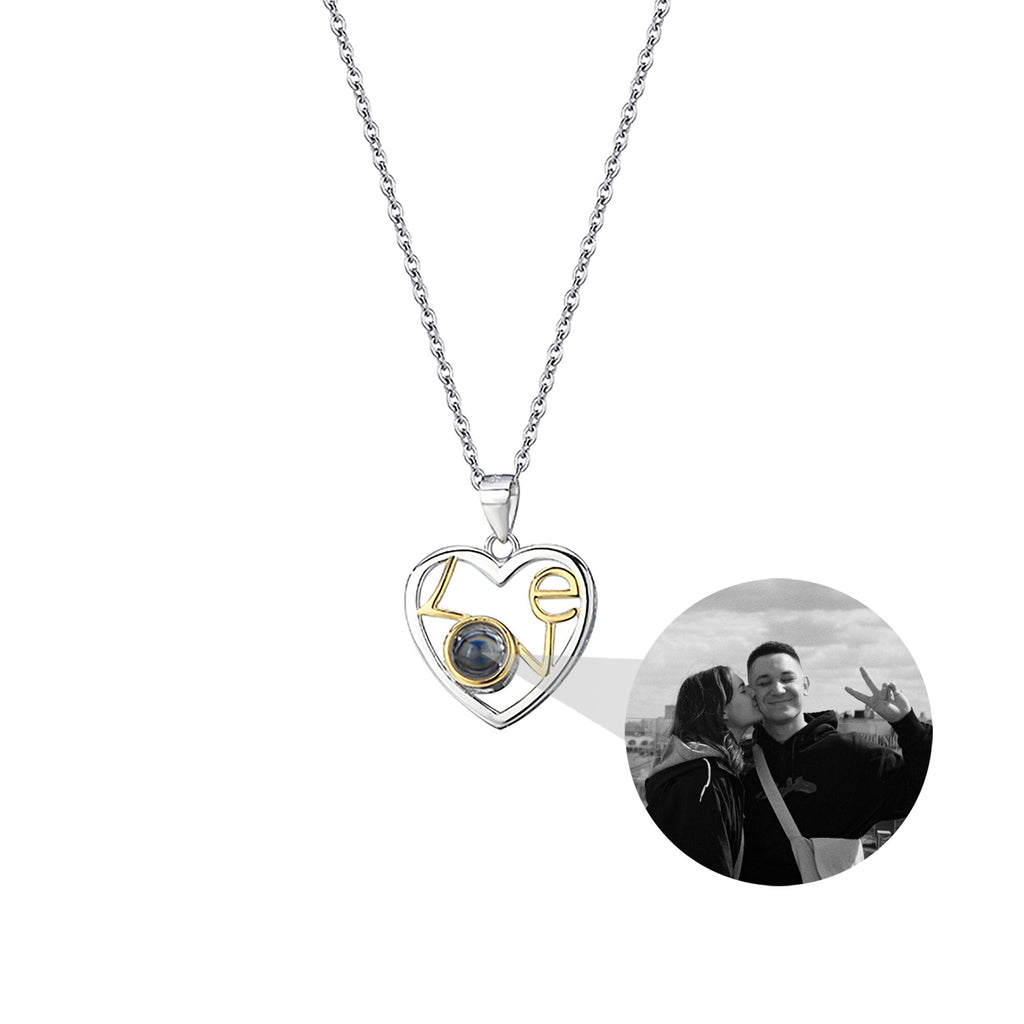 Customizable photo Necklace Round Heart Pendant Romantic Memory Projection Necklaces - MERGE.DAY.1.FREESTYLE