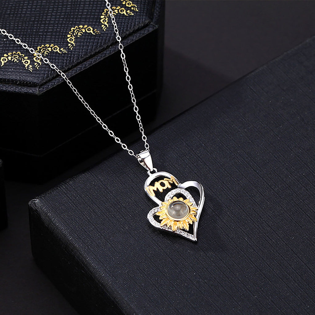 Sunflower with customized photosProjection Necklace Pendant Jewelry - MERGE.DAY.1.FREESTYLE
