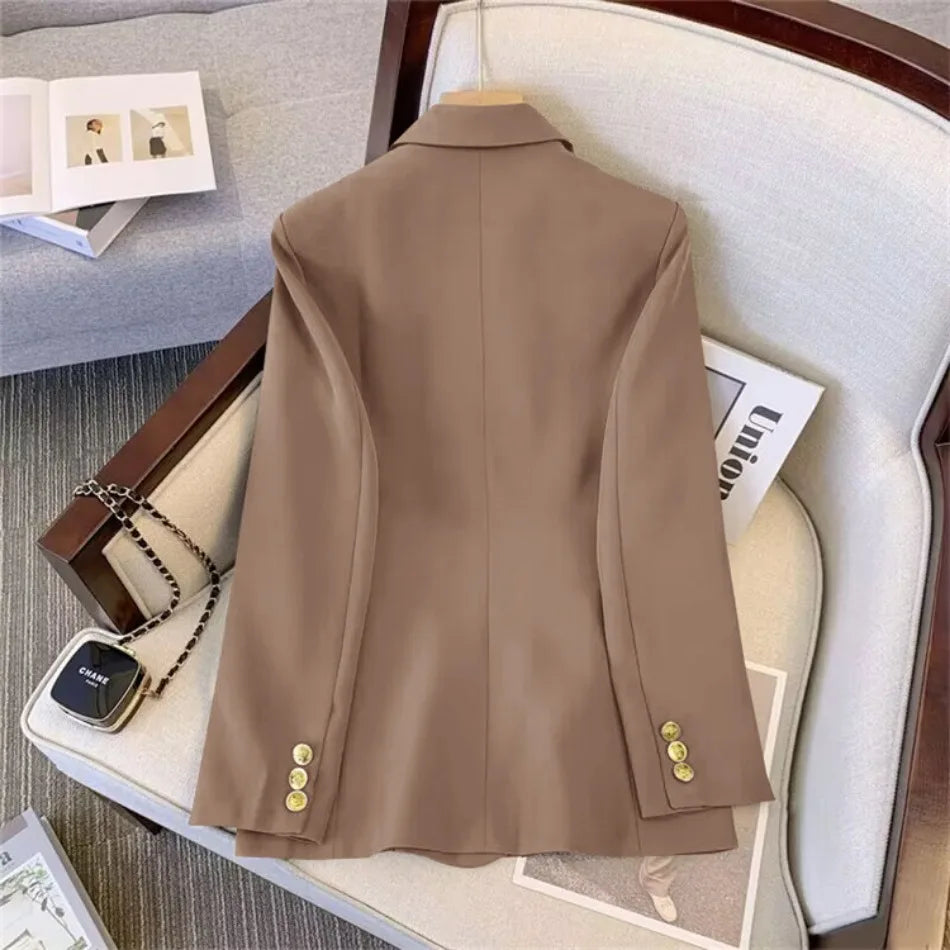 Jackets Blazer Woman Spring Autumn Solid Color Long Sleeve Tailored Collar - MERGE.DAY.1.FREESTYLE