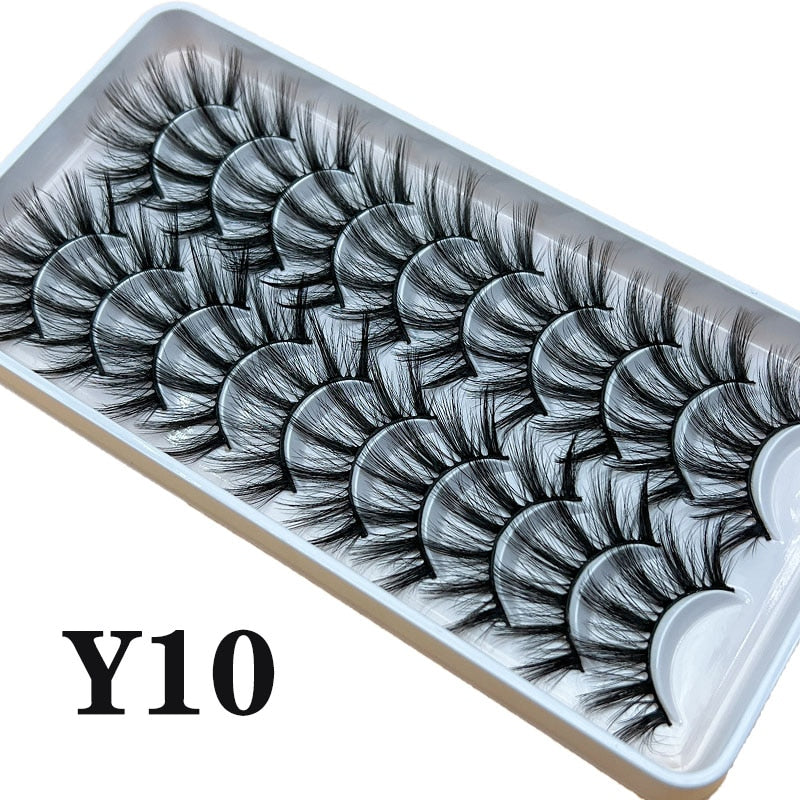 Strip Lashes 10-pairs Fluffy Mink Lashes 3D False Volume Eyelashes - MERGE.DAY.1.FREESTYLE