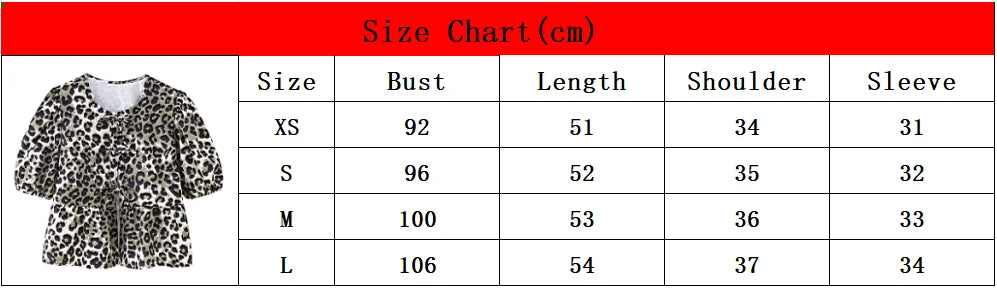 Leopard Blouse Puff Sleeve Crop Top Women's Summer Clothing - MERGE.DAY.1.FREESTYLE