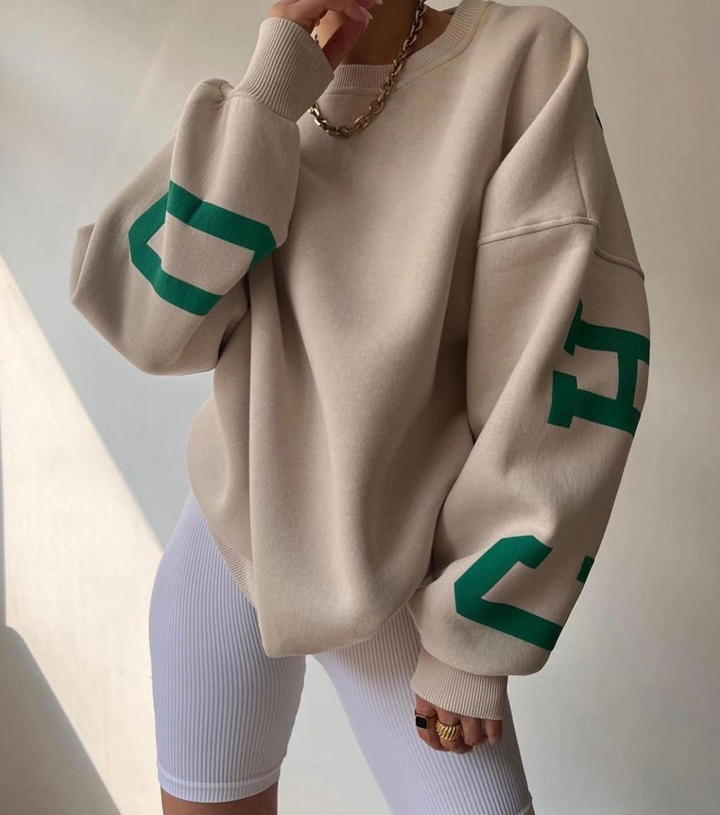 Casual Letters Print Sweatshirt Women Long Sleeve Loose Hoodies Y2k Streetwear - MERGE.DAY.1.FREESTYLE