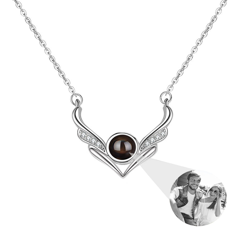 Angel wings with customizable photosProjection Necklace Pendant Jewelry - MERGE.DAY.1.FREESTYLE