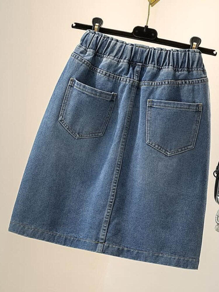 Spring Summer Denim Skirts Women Fashion Elastic Waist Lace-up Jeans - MERGE.DAY.1.FREESTYLE