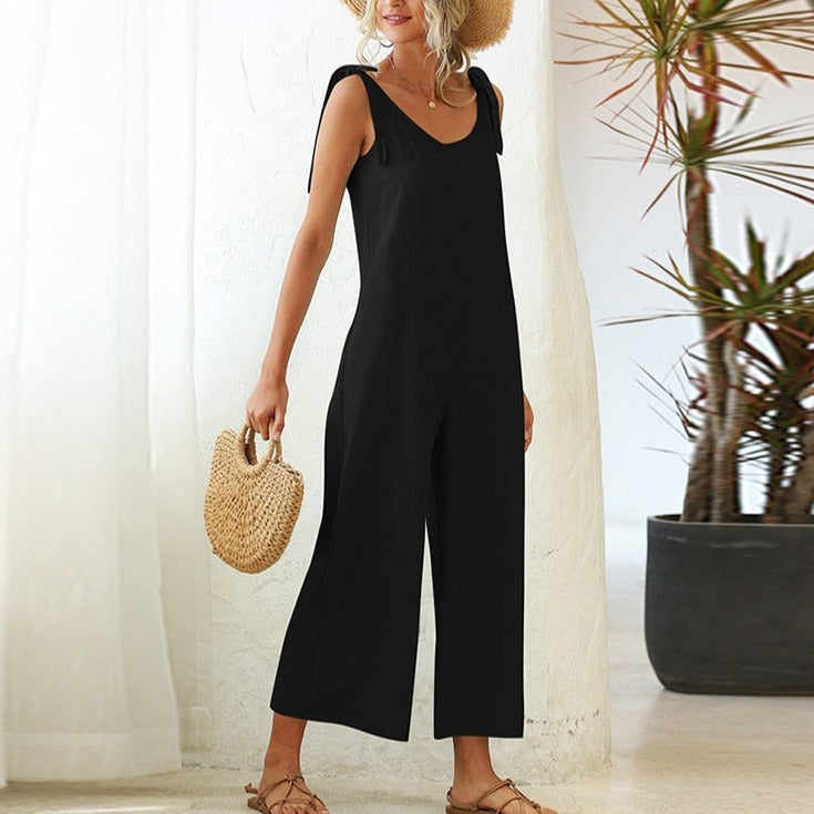 Women's Overalls 2022 Wide Leg Jumpsuit for Women Summer Cotton Backless Romper - MERGE.DAY.1.FREESTYLE