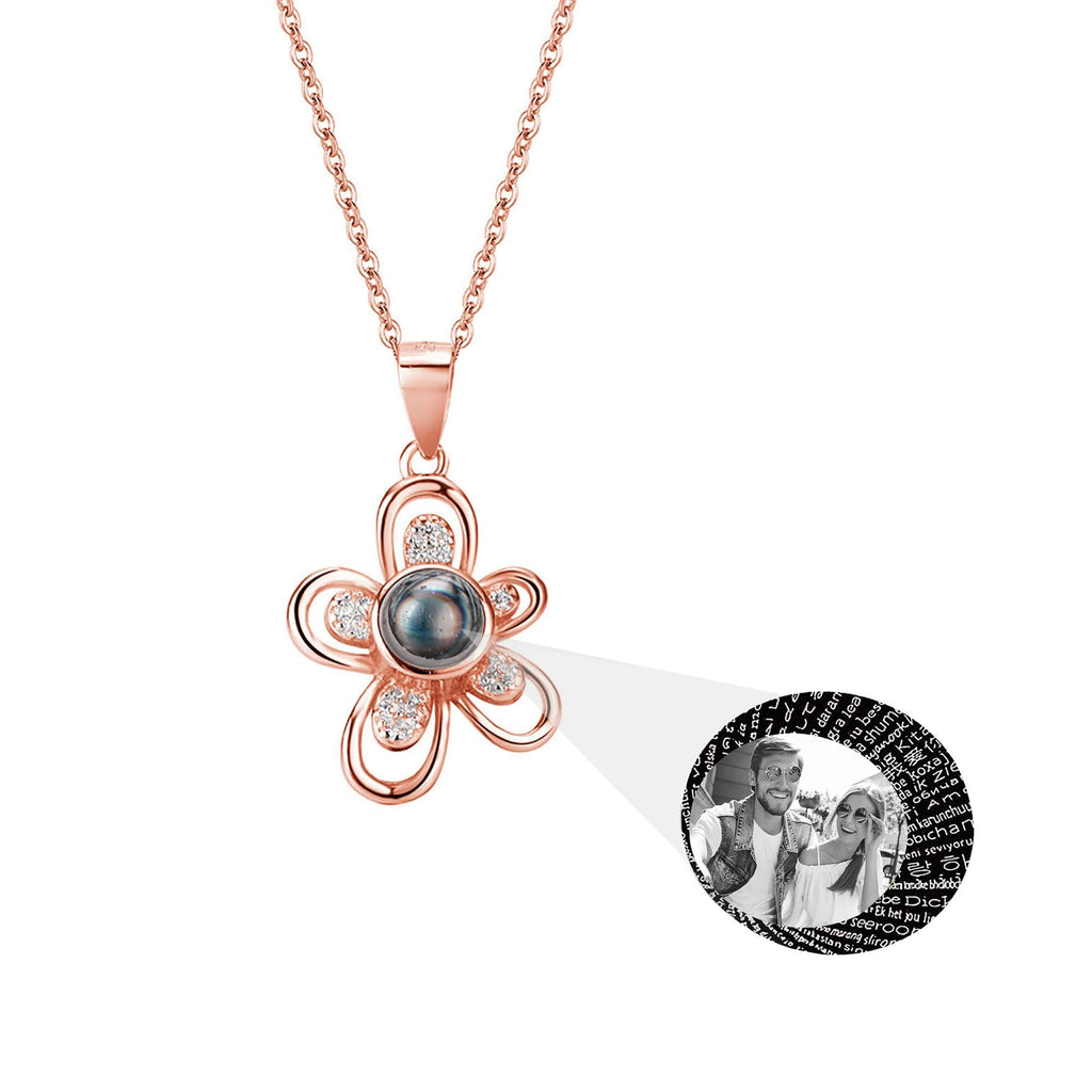 Flowers that can be customized for photos Projection Necklace Pendant Jewelry - MERGE.DAY.1.FREESTYLE