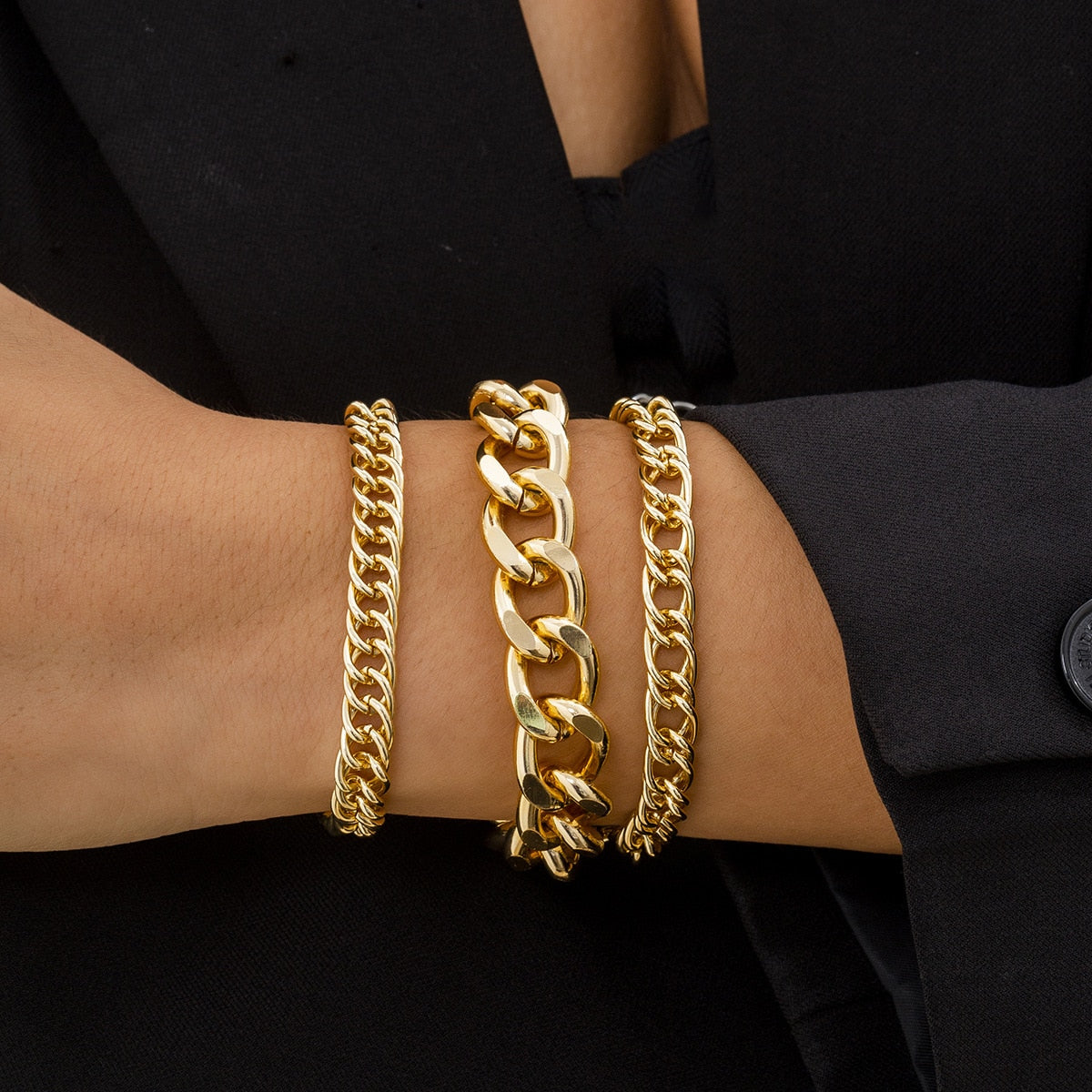 Hip Hop Thick Link Chain Bracelet Women's CCB Material - MERGE.DAY.1.FREESTYLE