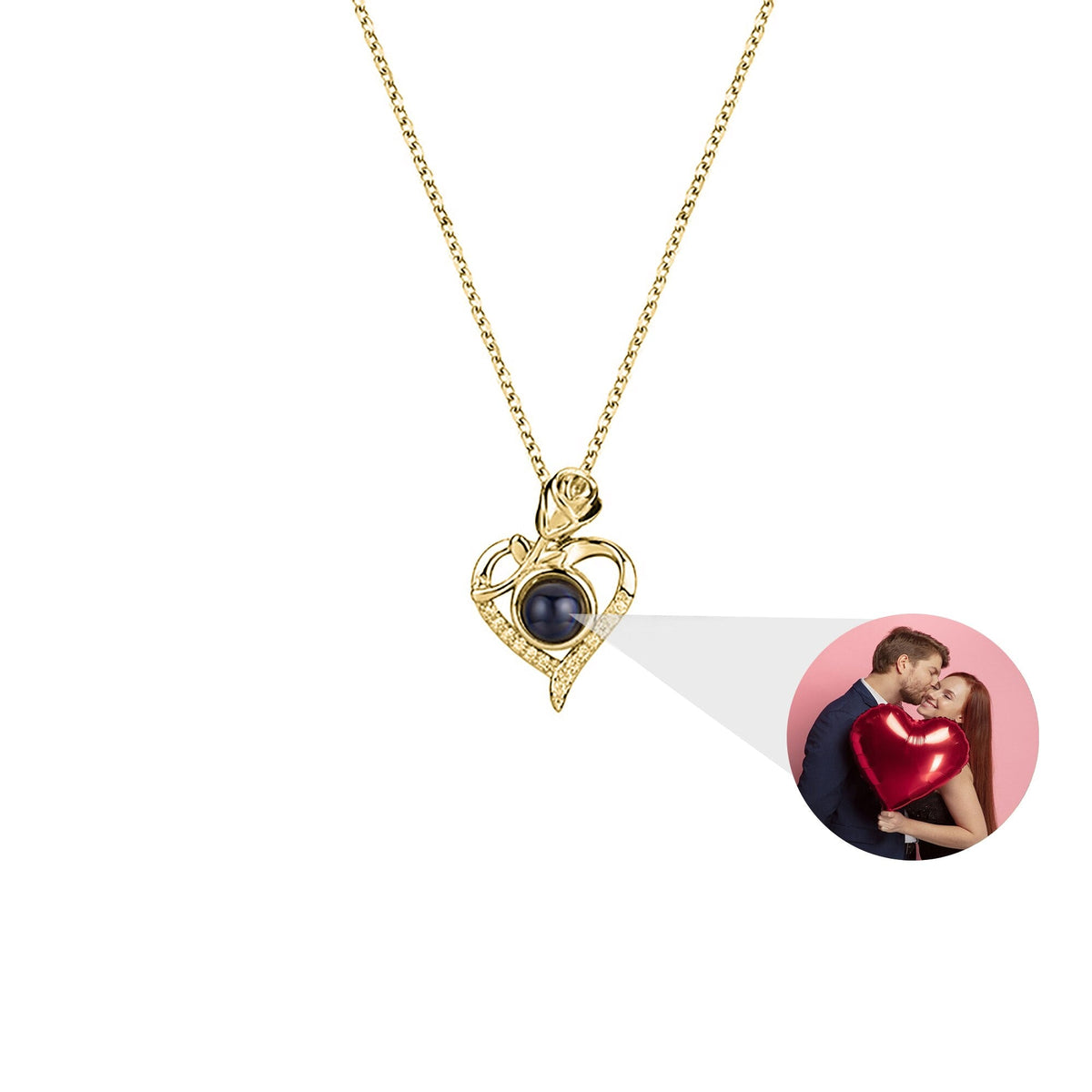 Love Rose with Customized PhotosProjection Necklace Pendant Jewelry For Lover Girlfriend - MERGE.DAY.1.FREESTYLE