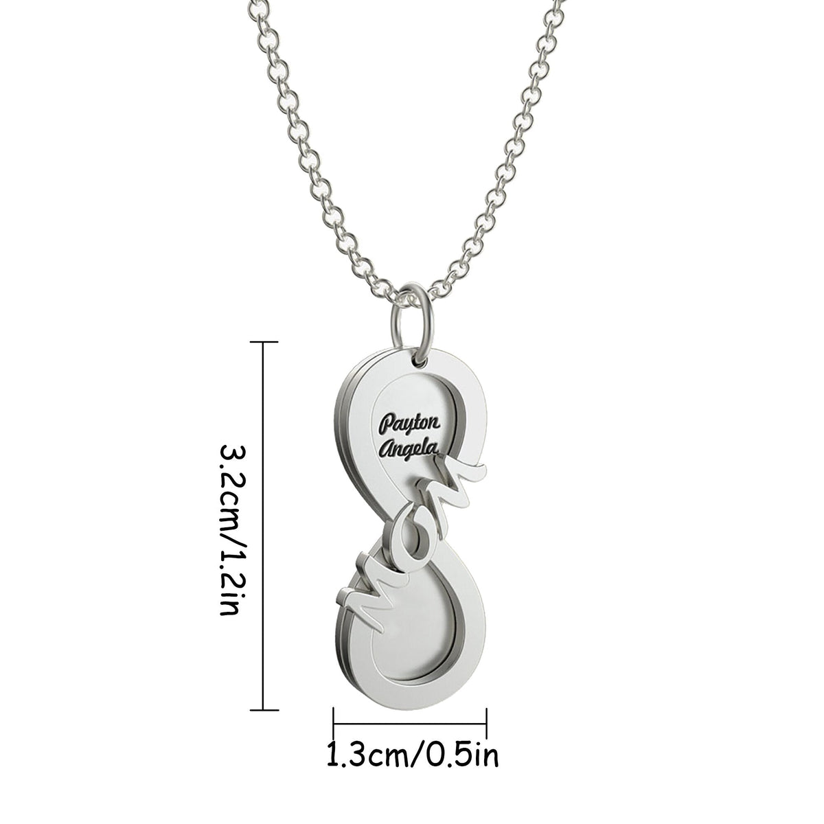 Personalized MOM Name Necklace Rotate Double Layer Pendant Best Gifts - MERGE.DAY.1.FREESTYLE