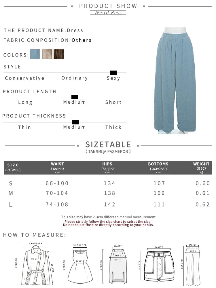 Basic Pocket High Waist Trousers Corduroy Streetwear Long Bottoms - MERGE.DAY.1.FREESTYLE