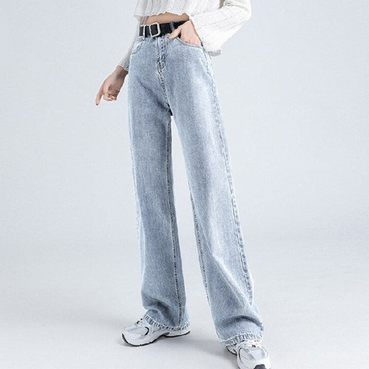 Spring Women Long Jeans Trousers Wide Leg Ladies Floor-Length Pants - MERGE.DAY.1.FREESTYLE