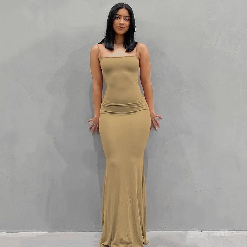 Satin Slip Sleeveless Backless Maxi Dress Women Y2K - MERGE.DAY.1.FREESTYLE
