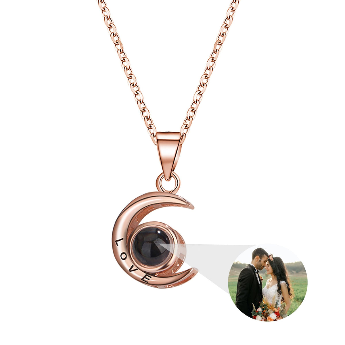 Personality Moon Necklace With Customizable Photo Romantic Gift - MERGE.DAY.1.FREESTYLE