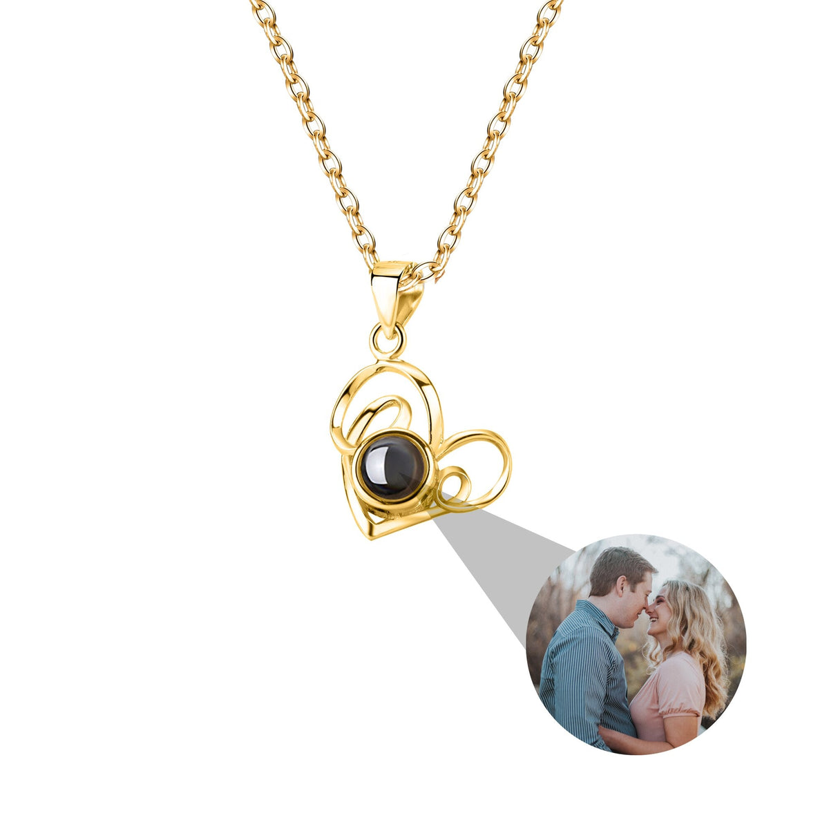 Necklace Round Heart Pendant Romantic Memory Projection Necklaces - MERGE.DAY.1.FREESTYLE