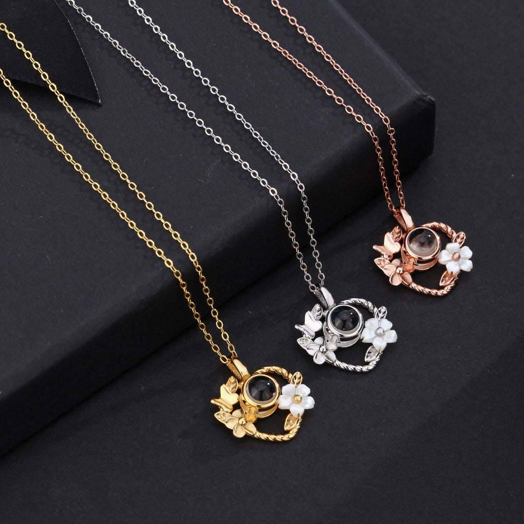 Flowers that can be customized for photos Personalized Projection Photo Necklace - MERGE.DAY.1.FREESTYLE