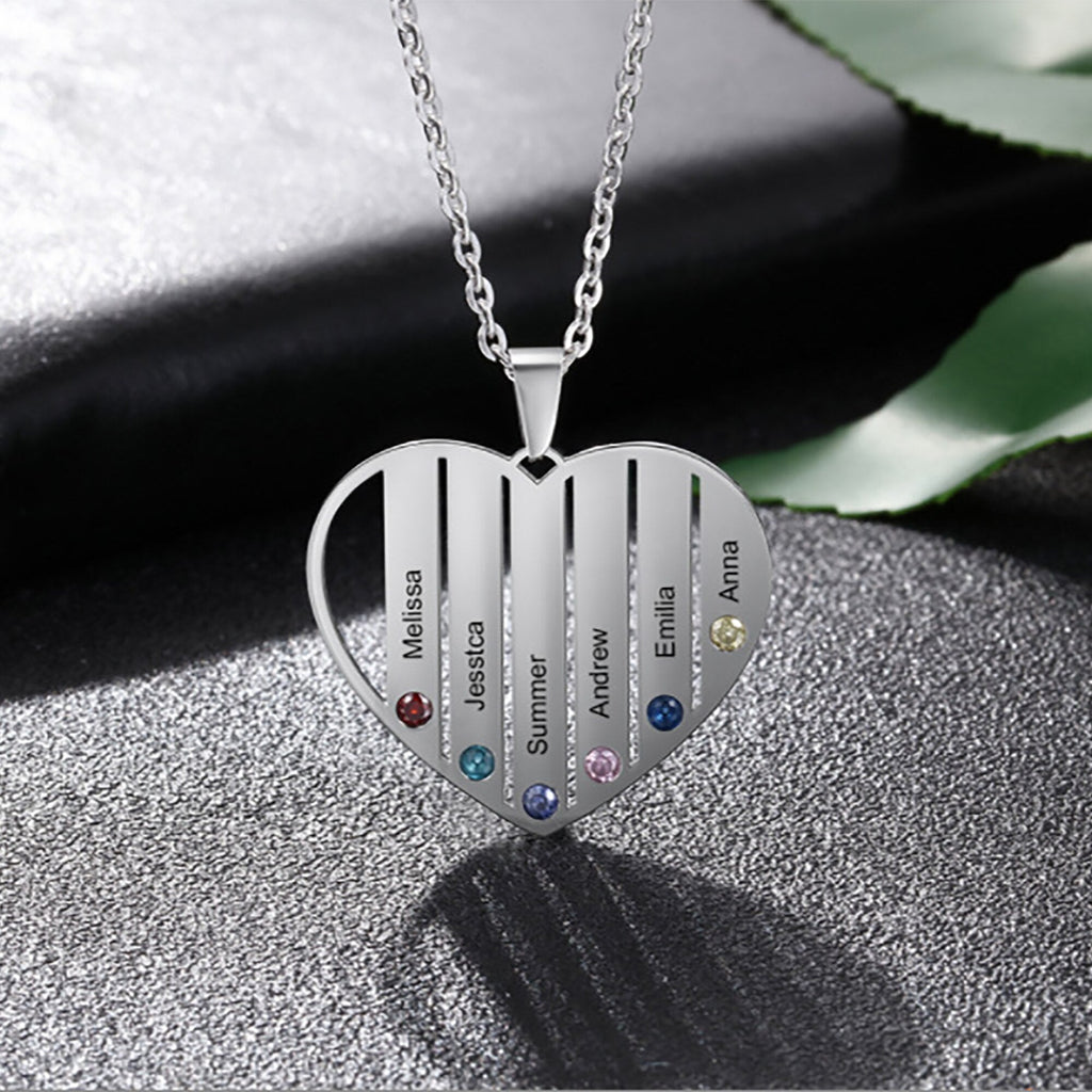Necklace that can customize birthstone and name For Women ManCouple Gift - MERGE.DAY.1.FREESTYLE