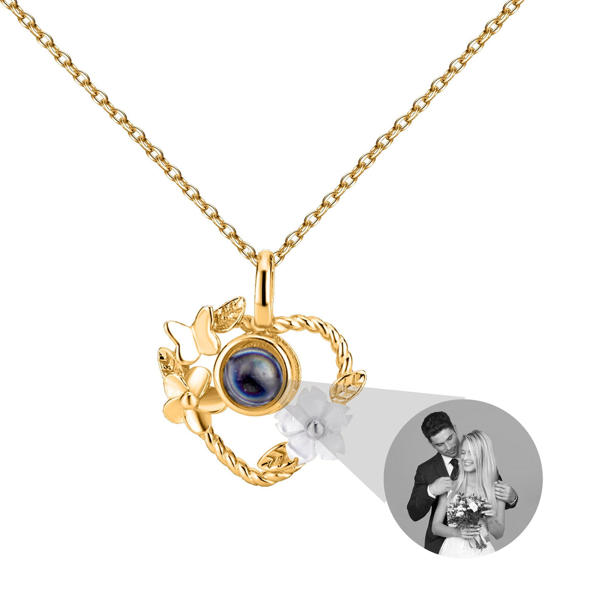 Flowers that can be customized for photos Personalized Projection Photo Necklace - MERGE.DAY.1.FREESTYLE