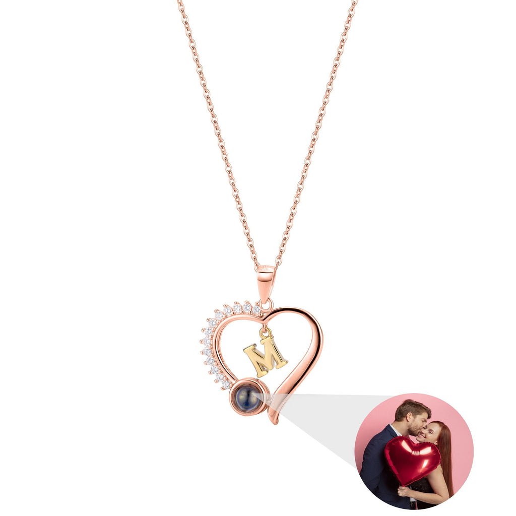 letter necklace Simple Heart Shaped Photo Custom Projection Necklace - MERGE.DAY.1.FREESTYLE
