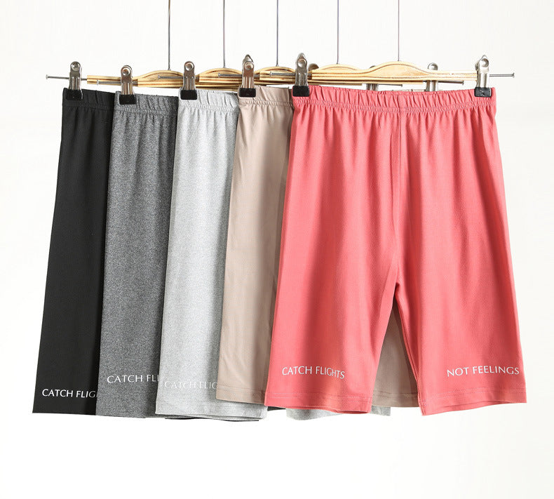 Shorts Thin Fitness Casual High Waist Biker Short Summer Slim Knee-Length Bottoms Streetwear - MERGE.DAY.1.FREESTYLE
