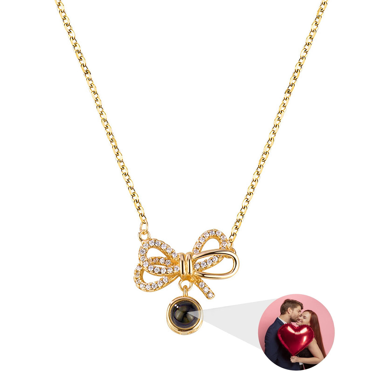 Customized Photo Bow Projection Memory Necklace - MERGE.DAY.1.FREESTYLE