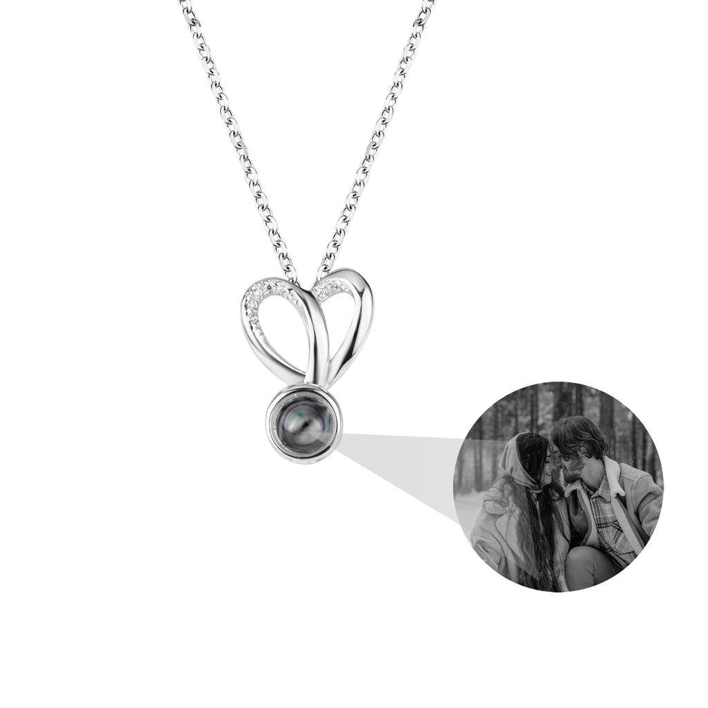 Personalized Photo Projection Necklace Sweet Crystal Rabbit Ears Pendant Necklaces - MERGE.DAY.1.FREESTYLE