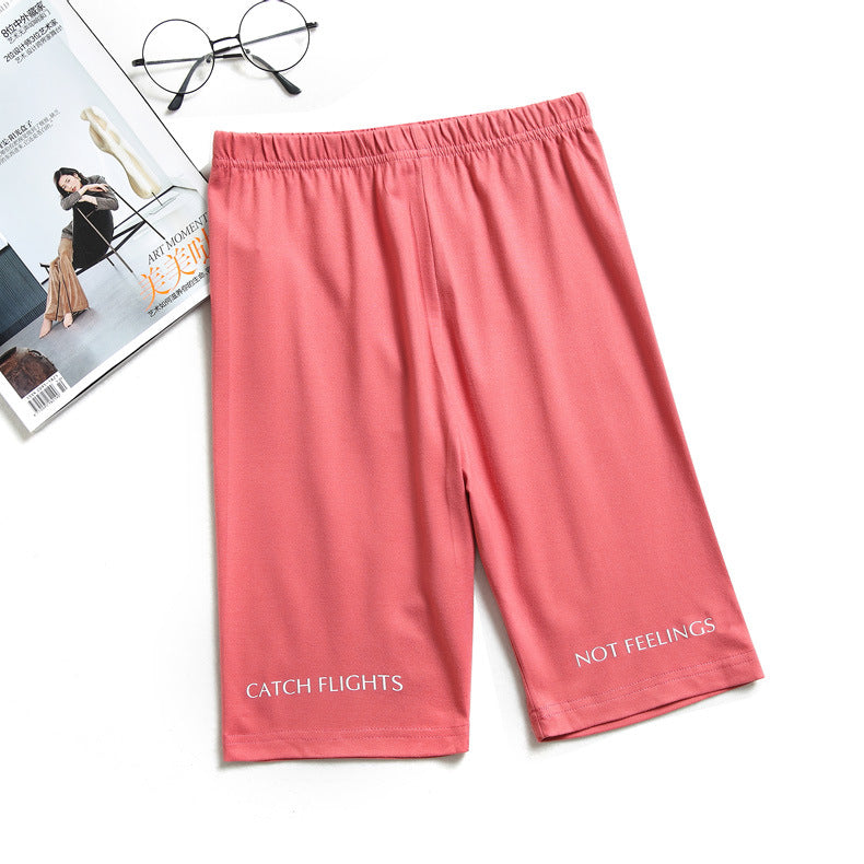 Shorts Thin Fitness Casual High Waist Biker Short Summer Slim Knee-Length Bottoms Streetwear - MERGE.DAY.1.FREESTYLE