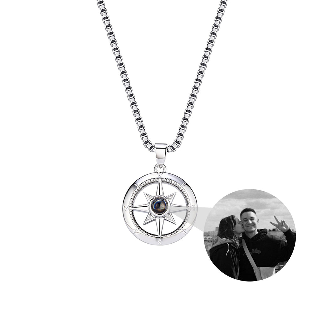 Photo customizable compassProjection Necklace Pendant Jewelry For Lover Girlfriend - MERGE.DAY.1.FREESTYLE
