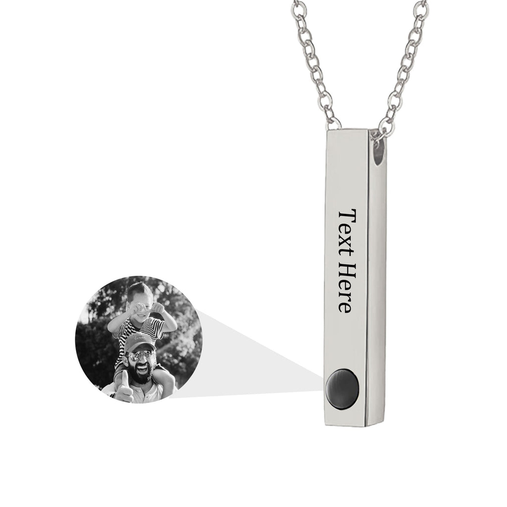 Personalized Photo Projection Stereo Bar Necklace Creative Rectangle Pendant - MERGE.DAY.1.FREESTYLE