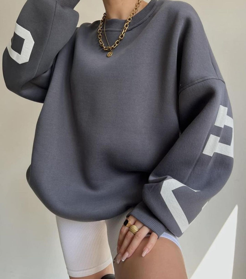 Casual Letters Print Sweatshirt Women Long Sleeve Loose Hoodies Y2k Streetwear - MERGE.DAY.1.FREESTYLE