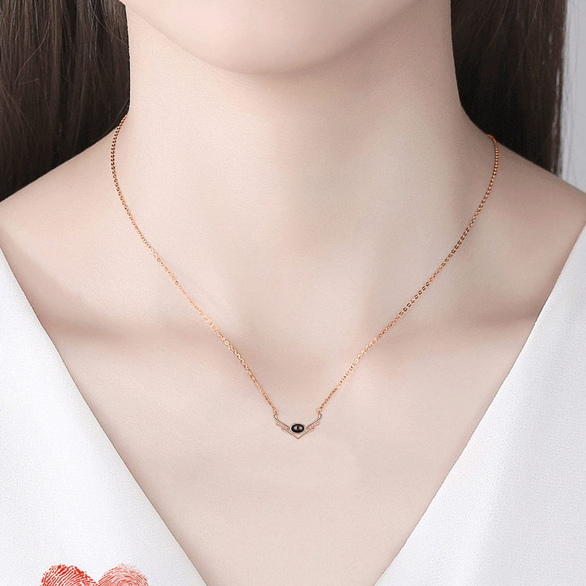 Angel wings with customizable photosProjection Necklace Pendant Jewelry - MERGE.DAY.1.FREESTYLE