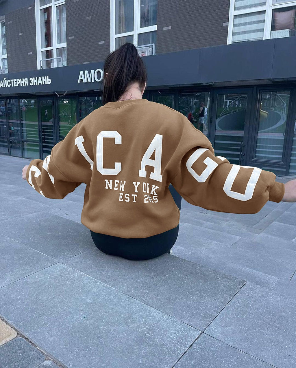 Casual Letters Print Sweatshirt Women Long Sleeve Loose Hoodies Y2k Streetwear - MERGE.DAY.1.FREESTYLE