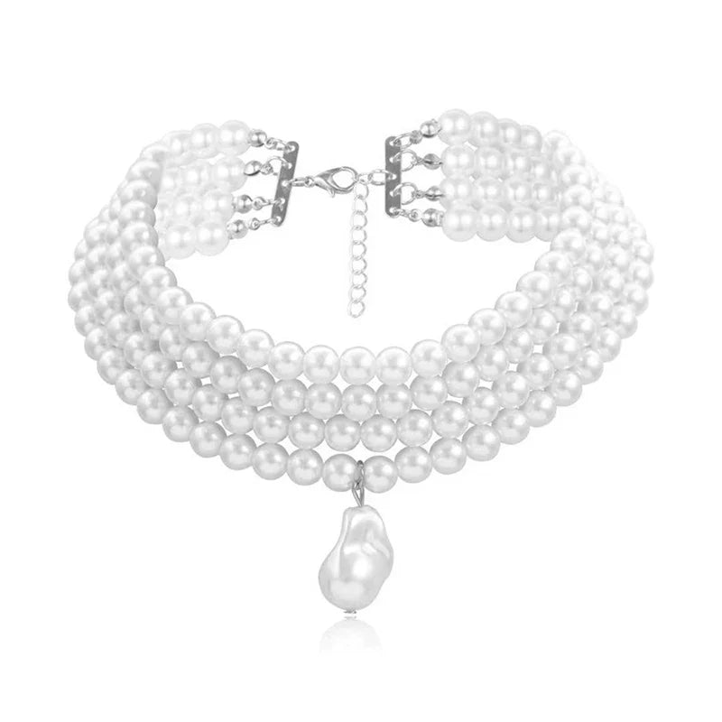vintage pearl necklace multi strand pearl necklace - MERGE.DAY.1.FREESTYLE
