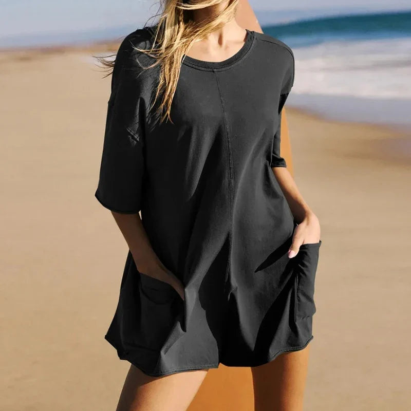 Solid Color Backless Wide-leg Tracksuit Streetwear Female Jumpsuits - MERGE.DAY.1.FREESTYLE