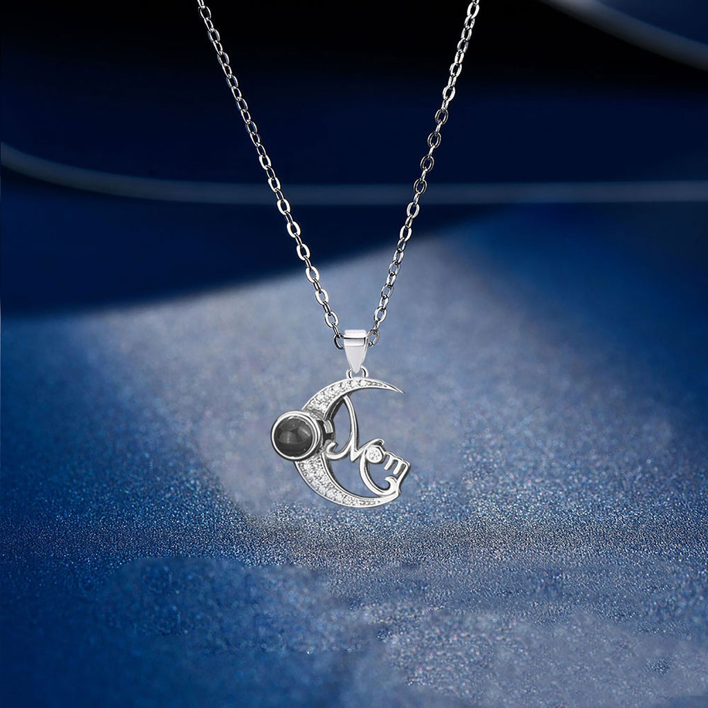 Customizable photo of the moon Projection Necklace Pendant Jewelry - MERGE.DAY.1.FREESTYLE