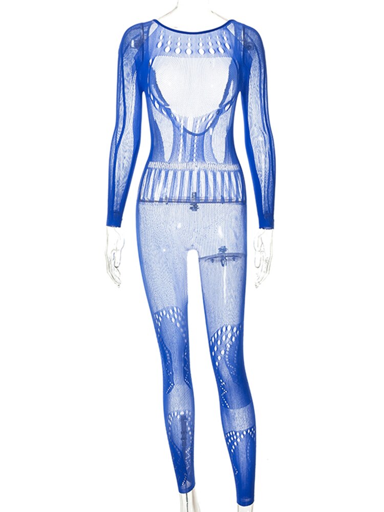 solid color Knitted Thin Long Sleeve Jumpsuit Romper - MERGE.DAY.1.FREESTYLE