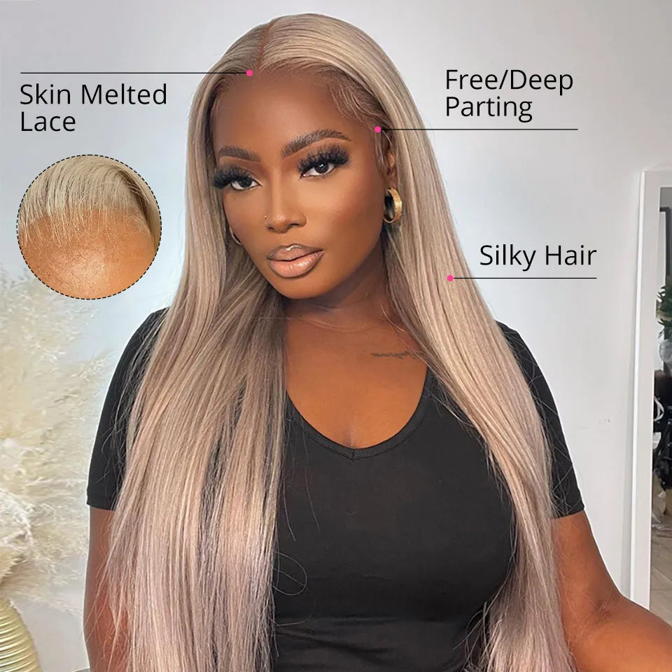 AliPearl Hair P18/613 Lace Front Wig Human Hair Highlight Straight Transparent Lace Front Wig For Women Peruvian 5x5 Closure Wi - MERGE.DAY.1.FREESTYLE