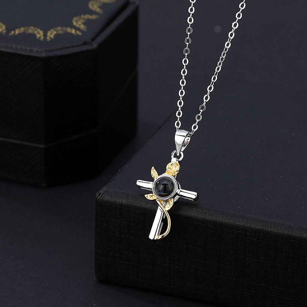 Customizable Photo Cross Projection Necklace Pendant Jewelry - MERGE.DAY.1.FREESTYLE