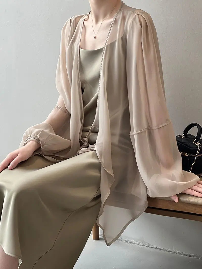 Women High Street Casual Lacing Button Cardigan Elegant All-match Top - MERGE.DAY.1.FREESTYLE