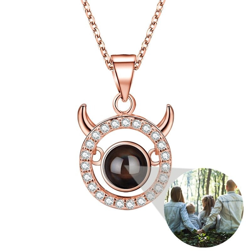 Photo Projection Necklace 12 Constellation Patterns Pendant Necklace - MERGE.DAY.1.FREESTYLE