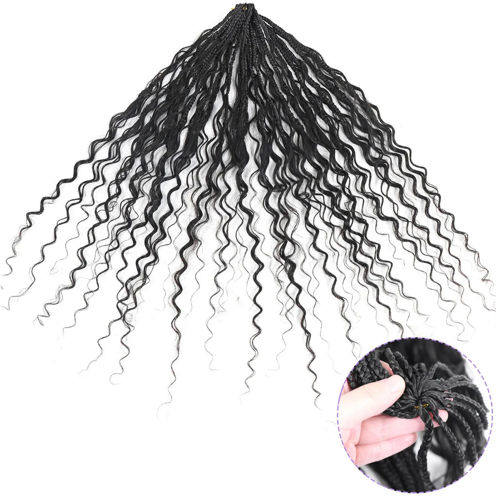 14-30Inch Boho Box Braids Crochet Human Hair Curly Ends Blonde Bohemian Braids For Women Pre-looped Braiding Hair Extensions - MERGE.DAY.1.FREESTYLE